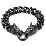Bracelet en acier inoxydable pour hommes loup nombreuses couleurs